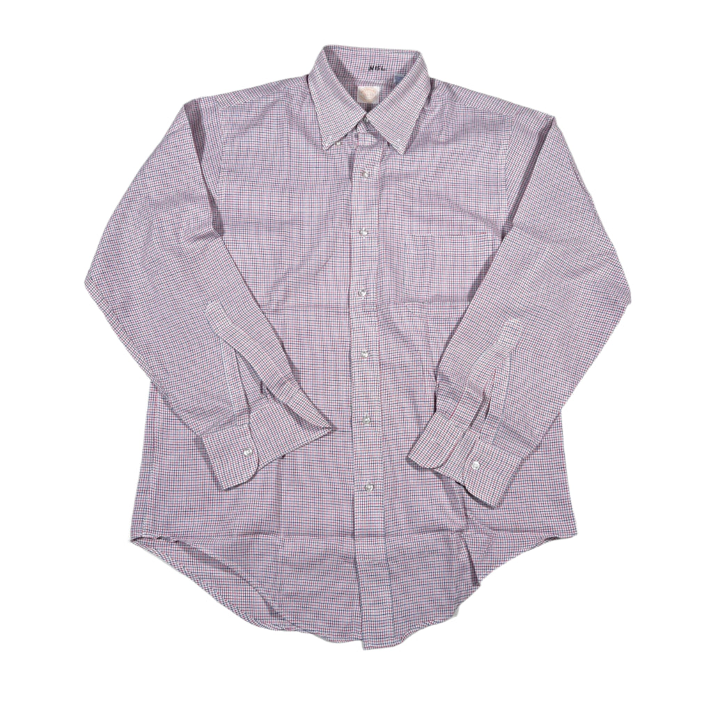 Vintage 80's Brooks Brothers Red Navy Grid Long Sleeve Button Shirt –  CobbleStore Vintage