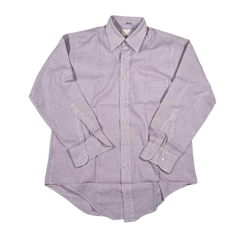 Vintage 80's Brooks Brothers Red Navy Grid Long Sleeve Button Shirt