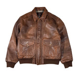 Brown leather jacket on a white background