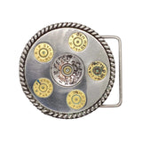 Vintage 80's Bullet Casing Revolver-Style Western Belt Buckle