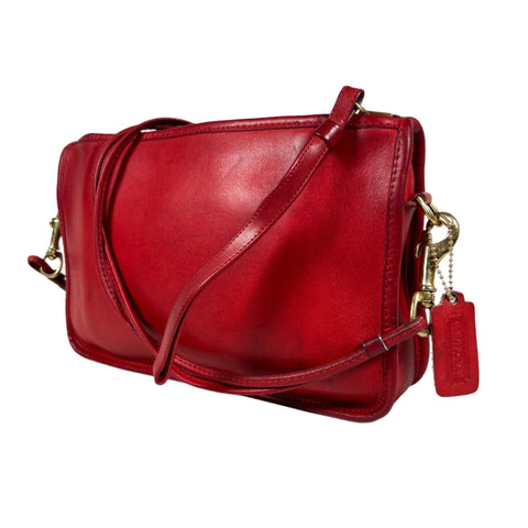 Vintage 80's Coach Basic Bag 2401 Red Leather Purse