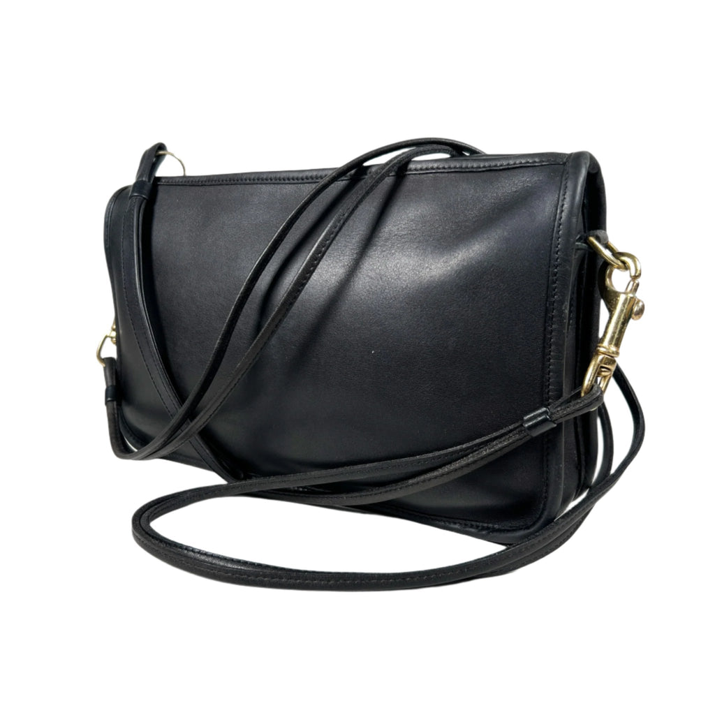 Coach Signature 19404M Gallery Op Art Black Satin & Leather