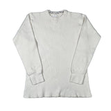 White textured long-sleeve shirt on a white background