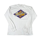 White long-sleeve shirt with 'David Bromberg' logo on a white background