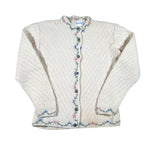 Vintage 80's Deans Scotland Wool Floral Cardigan Sweater