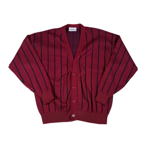 Vintage 80's Diplom Vertical Striped Cardigan Sweater