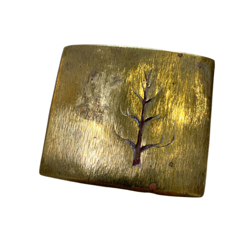 Vintage 80's Etched Tree Belt Buckle