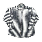 Vintage 80's Fieldmaster USA Black & White Striped Flannel Shirt