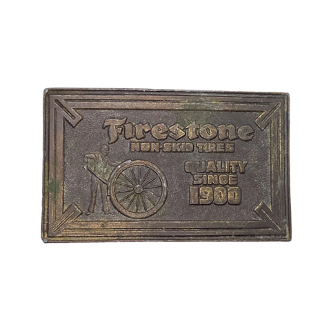 Vintage 80's Firestone Non-Skid Tires Belt Buckle