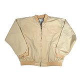 Beige bomber jacket on a white background