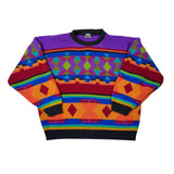 Colorful patterned sweater on a white background