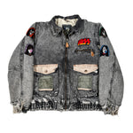 Vintage 80's KISS Patched Canyon River Blues Distressed Jacket