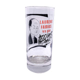 Vintage 80's Laurent Fabius by Jacques Faizant Political Caricature Glass 