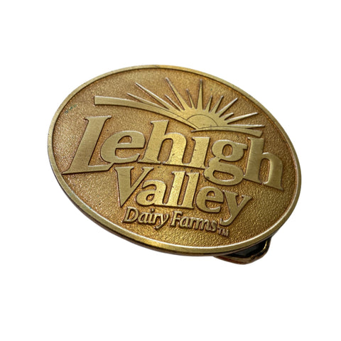 Vintage 80's Lehigh Valley Dairy Farms Belt Buckle