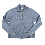 Vintage 80's Levi’s Dry Goods Chambray Snap Western Shirt