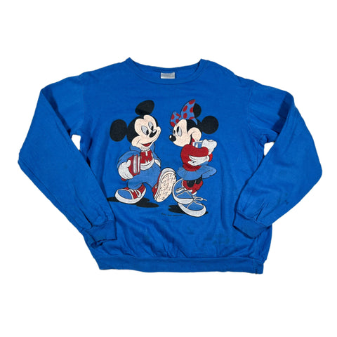 Vintage 80's Mickey & Minnie College Crewneck Sweatshirt