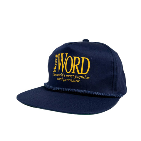 Vintage 80's Microsoft Word Promo Blue Rope Snapback Hat