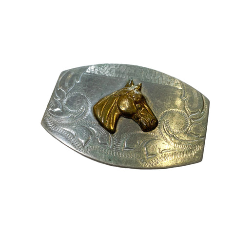 Vintage 80's Miller Westernwear Horse Head Belt Buckle