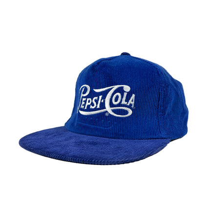 Vintage 80's Pepsi-Cola Blue Corduroy Snapback Hat