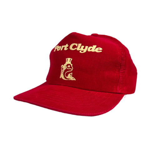 Vintage 80's Port Clyde Red Corduroy Snapback Hat
