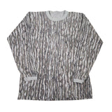 Long-sleeve shirt with a gray and white pattern on a white background