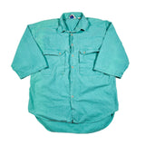 Vintage 80's Shark Safari Teal Utility Button Up Shirt