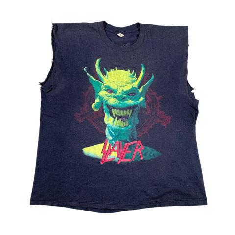 Vintage 80's Slayer Band Demon Chopped T-Shirt