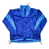 Blue raincoat with a white background