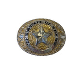 Vintage 80's The State of Texas Star Western Belt Buckle