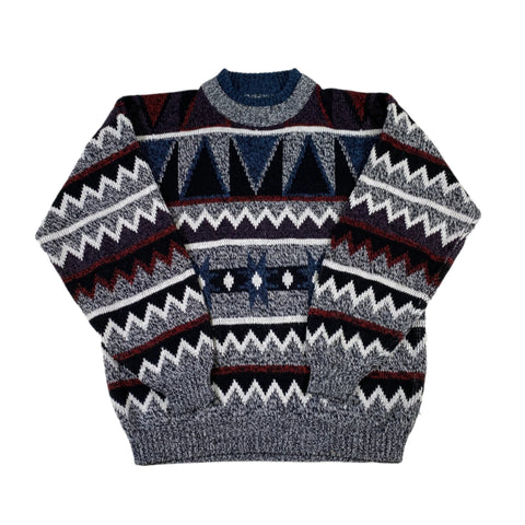 Vintage 80's Today's News Striped Crewneck Sweater