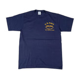 Navy blue t-shirt with U.S. Navy logo on a white background