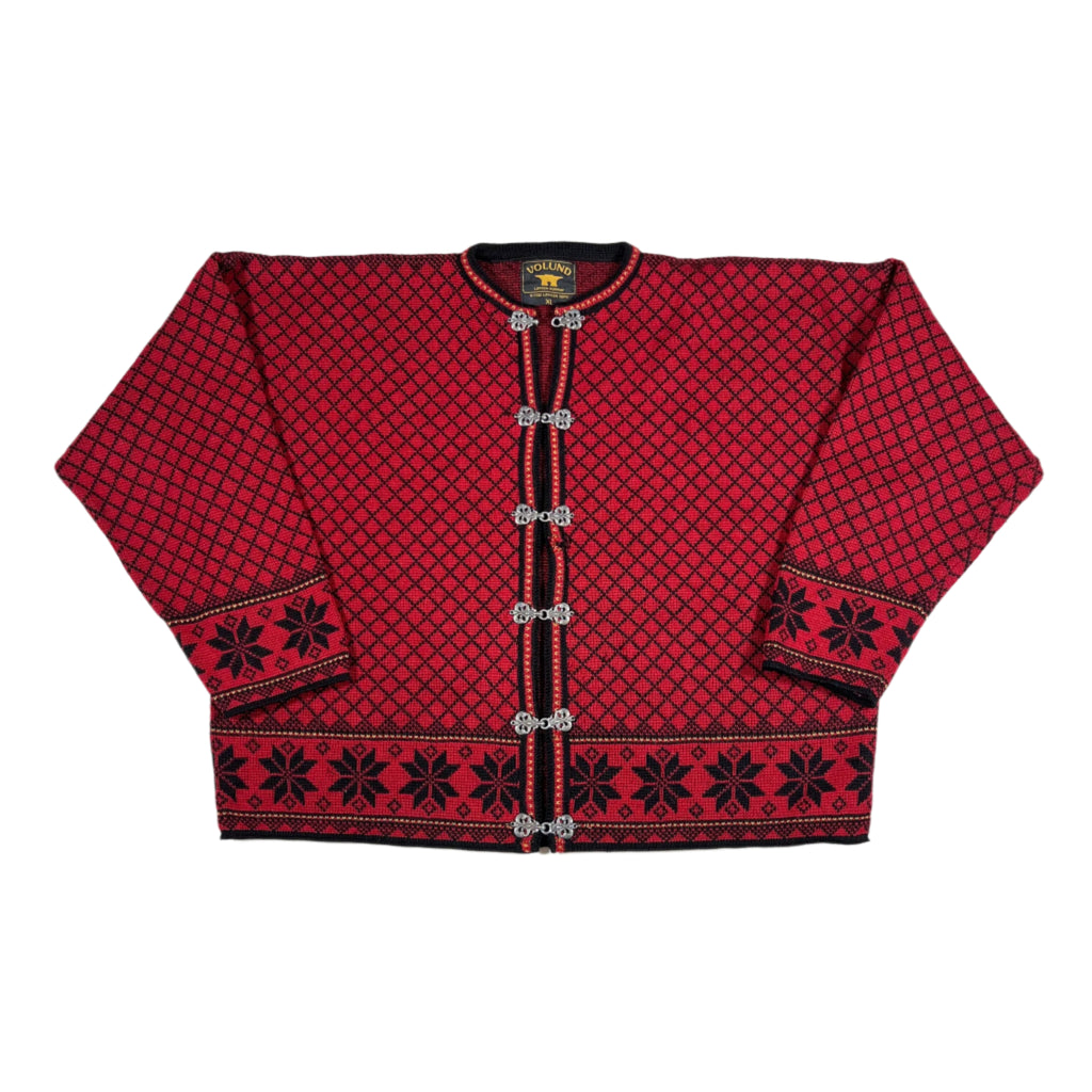 Vintage 80's Volund Norway Nordic Knit Wool Cardigan Sweater Vintage 80's Volund Norway Nordic Knit Wool Cardigan Sweater