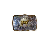 Vintage 80's Western Cattle Cowboy Heard Belt Buckle