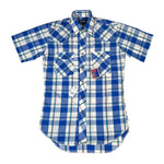 Blue and white checkered shirt on a white background