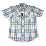 Plaid shirt with short sleeves on a white background