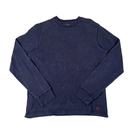 Navy blue sweatshirt on a white background