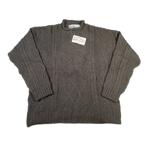 Vintage 90's Arancrafts Cable Knit Wool Clover Sweater