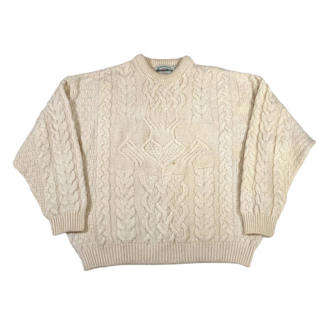 Vintage 90's Arancrafts Irish Cable Knit Sweater