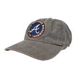 Gray cap with Atlanta Braves logo on a white background