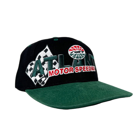 Black and green cap with 'Atlanta Motor Speedway' text on a white background