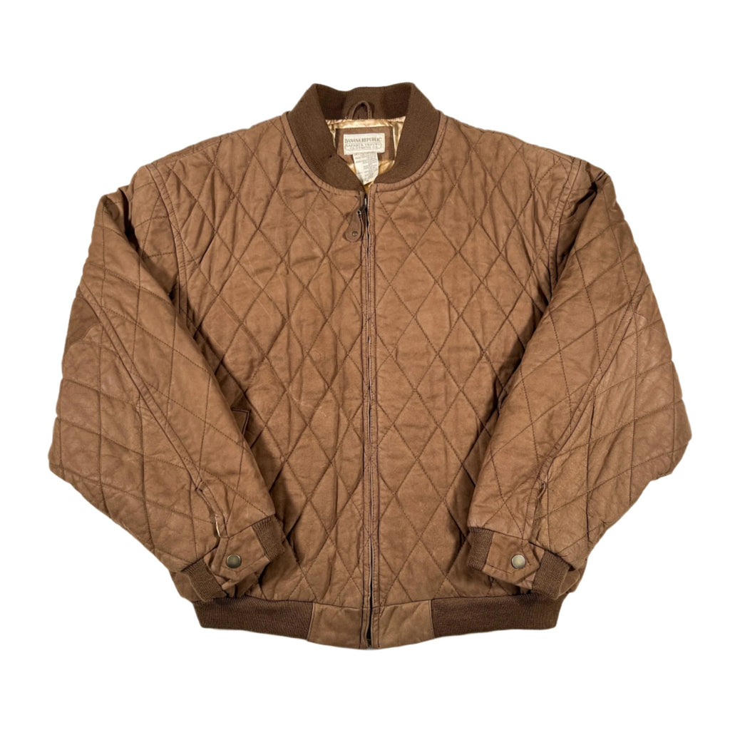Vintage 90's Banana Republic Suede Leather Quilted Jacket – CobbleStore  Vintage