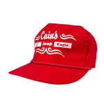 Vintage 90's Cain's Jeep Eagle Dealership Red Rope Snapback Hat