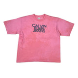Pink Calvin Klein Jeans t-shirt on a white background