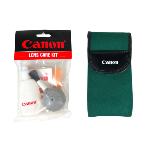 Vintage 90's Canon Lens Care Kit with Point & Shoot Camera Case