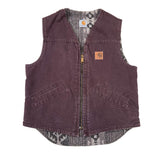 Purple corduroy vest with Carhartt logo on a white background