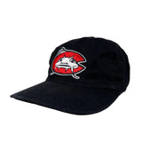 Black cap with a shark logo on a white background