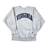 Gray sweatshirt with 'Virginia' printed on it against a white background