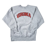 Gray sweatshirt with 'Virginia' printed in red on a white background