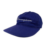 Blue cap with 'Champion' logo on a white background