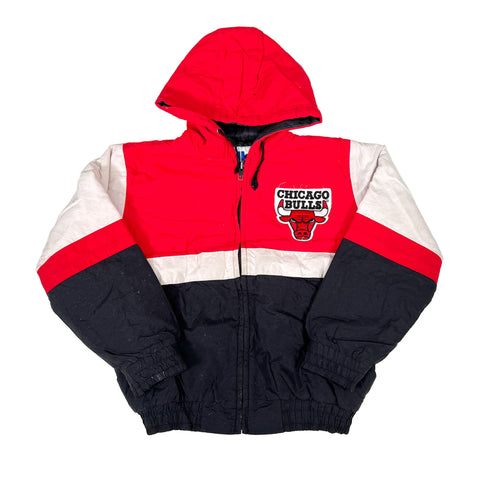 Chicago Bulls jacket with red, white, and black design on a white background